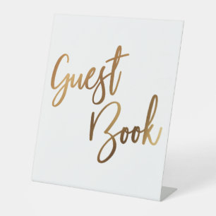 Falsches Gold Einfache Typografie Gästebuch Sockelschild