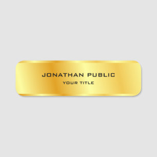 Falsches Gold Elegantes Modernes Personalisiertes Namensschild