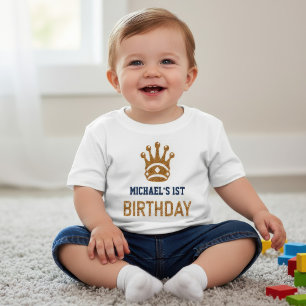 Falsches Gold Glitter Königlicher Prinzen-Krone Ge Baby T-shirt