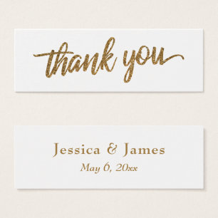 Falsches Gold-Glitter-Script Danke-Hochzeitsgunst