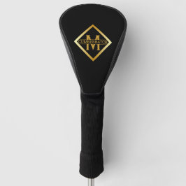 Falsches Gold INITIALEN & FAMILIENNAME – Schwarz & Golf Headcover