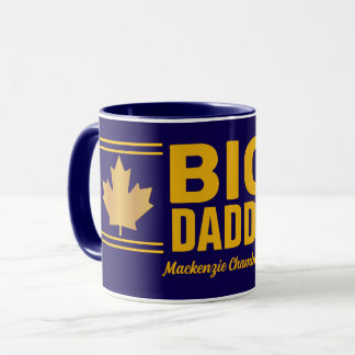 Falsches Gold Maple Leaf Big Daddy auf Navy Blau Tasse