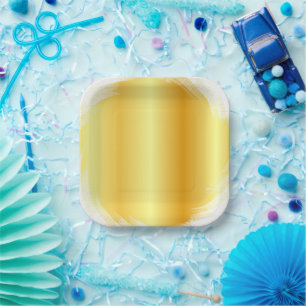Falsches Gold Trendy Elegantes Glamouröses Vorlage Pappteller