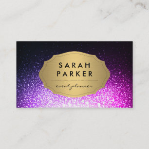 Falsches Goldlabel mit Glitter Glam Funkeln Visitenkarte