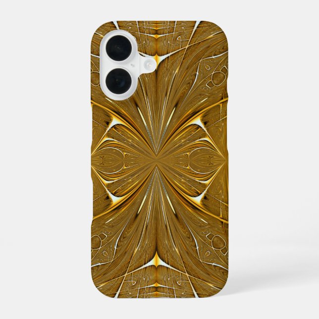 Falsches Goldmetall-Musterdesign iPhone 16 Hülle (Rückseite)