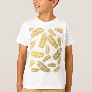 Falsches Goldpalmen-Blattmuster T-Shirt