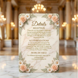 Falsches Goldschrift-Cream-Stone-Blumengarten Begleitkarte