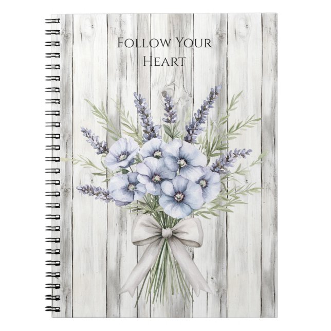 Falsches Holz Lila Iris Blumenmuster Notizblock (Vorderseite)