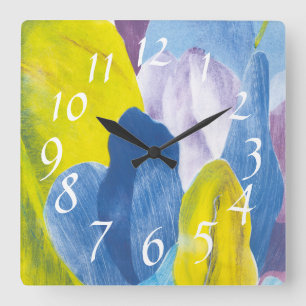 Falsches Indigo III Quadratische Wanduhr