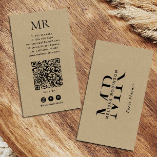 Falsches Kraftpapier-Monogramm Soziale Medien und  Visitenkarte