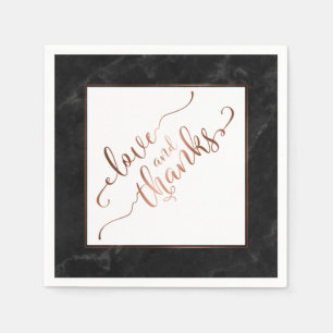Falsches Kupfer-Schrift-Liebe und Dank mit schwarz Serviette