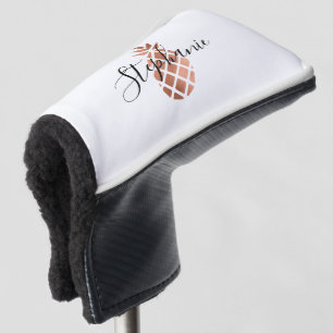 Falsches Roségold-Folien-Ananas-Monogramm Golf Headcover
