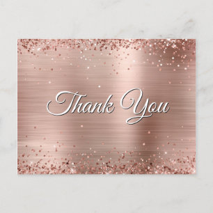 Falsches Roségold-Glitter auf gestreuter Folie Dan Postkarte