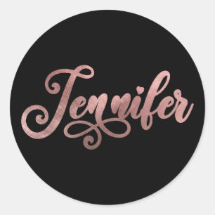 Falsches Roségold-Ombre-Folie-Dekoratives Jennifer Runder Aufkleber