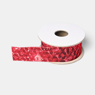 Falsches rotes Paillettenbild Ripsband