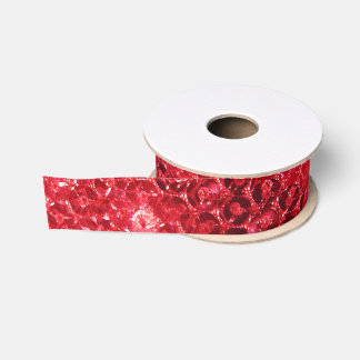 Falsches rotes Paillettenbild Ripsband