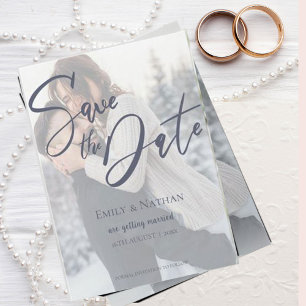 Falsches Vellum Effect 2 Foto Wedding Save the Dat Date