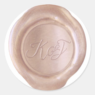 Falsches Wachssiegel - Roségold - K&J_Custom Runder Aufkleber