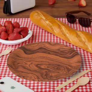 Falsches Walnuss-Holzdesign Pappteller