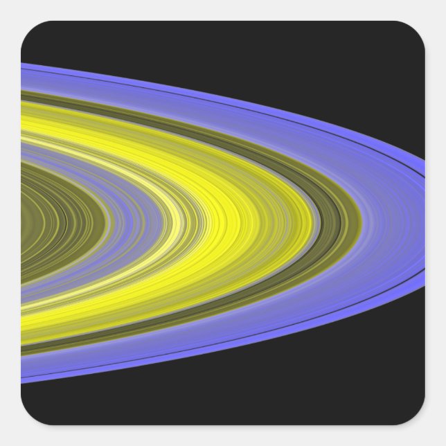 Falschfarbenbild der Ringe des Saturns Quadratischer Aufkleber (Vorderseite)