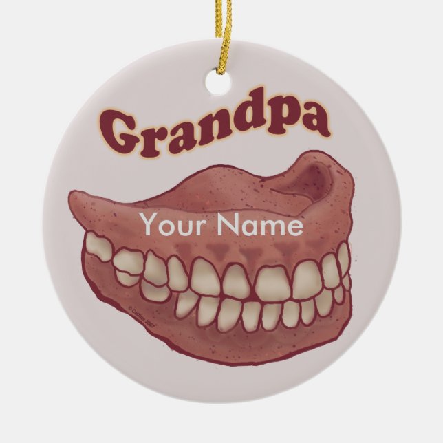 False Teeth Grandpa Keramik Ornament (Vorne)
