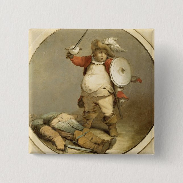 Falstaff mit dem Körper von Hotspur, c.1786 (Öl an Button (Vorderseite)
