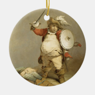 Falstaff mit dem Körper von Hotspur, c.1786 (Öl an Keramikornament