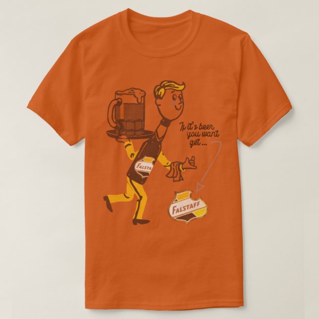 Falstaff Retro Defunktionale Beer Man T-Shirt (Design vorne)