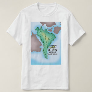 Falster Insel Dänemark Reiseplakat. T-Shirt
