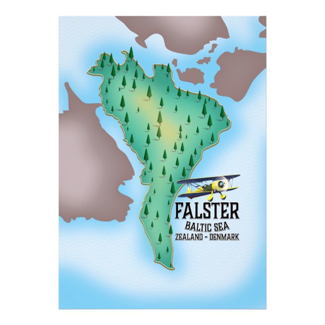 Falster Island Denmark Reiseplakat. Fotodruck (Vorne)