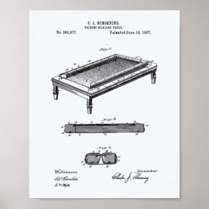 Faltblatt Billardtisch 1887 Weißbuch zum Thema Pat Poster
