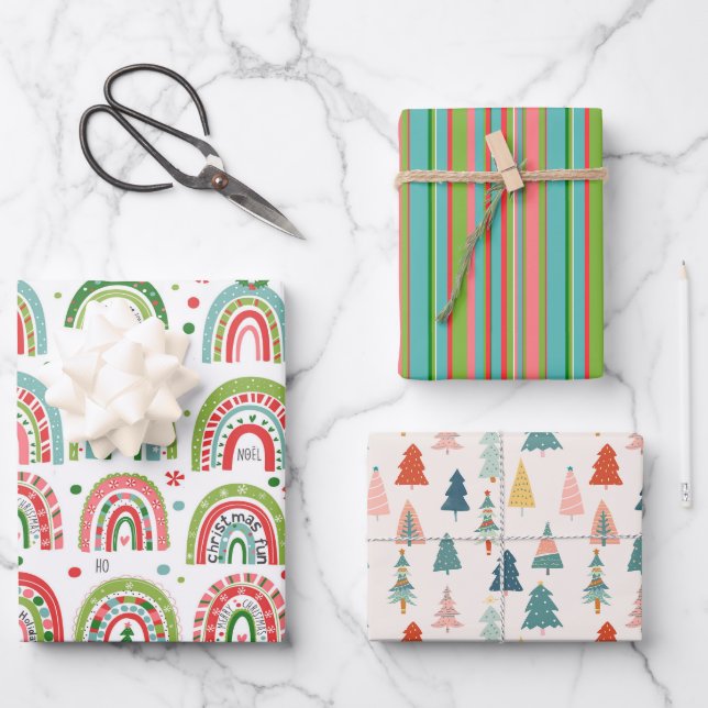 Faltblätter für Weihnachtsgeschenkartikel Geschenkpapier Set (Vorderseite)