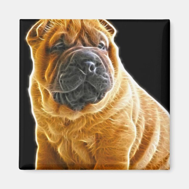 Falten, der Chinesische Shar Pei Welpe Hund Magnet (Vorne)