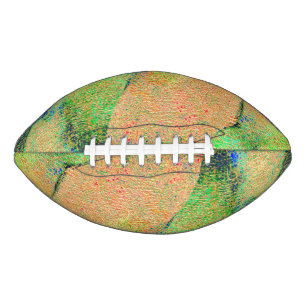 Falten Lederstil, orange-grüne abgenutzte Farbe Football
