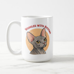 Falten mit Haltung Sphynx-Katzen-Kunst Kaffeetasse