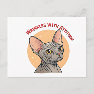 Falten mit Haltung Sphynx-Katzen-Kunst Postkarte