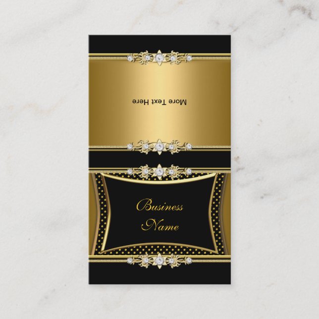 Falten Sie über elegante Golden Jewel Image Punkte Visitenkarte (Vorderseite)