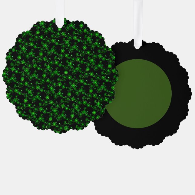Faltengrünes Zierpapier Ornament Karte (Vorderseite/Rückseite)