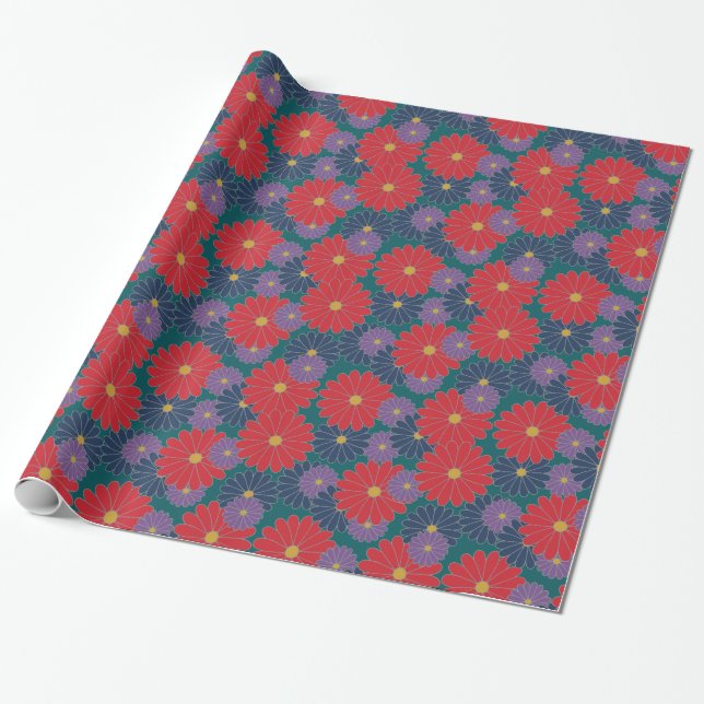Faltenpapier für Splashy Fall Floral Wrapping Geschenkpapier (Ungerollt)