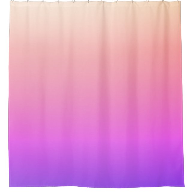 Faltenpfirsichpink und Lila farbige Ombre Duschvorhang (Vorderseite)