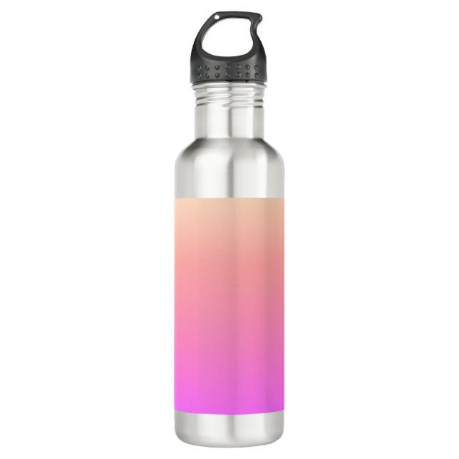 Faltenpfirsichpink und Lila farbige Ombre Edelstahlflasche (Vorderseite)