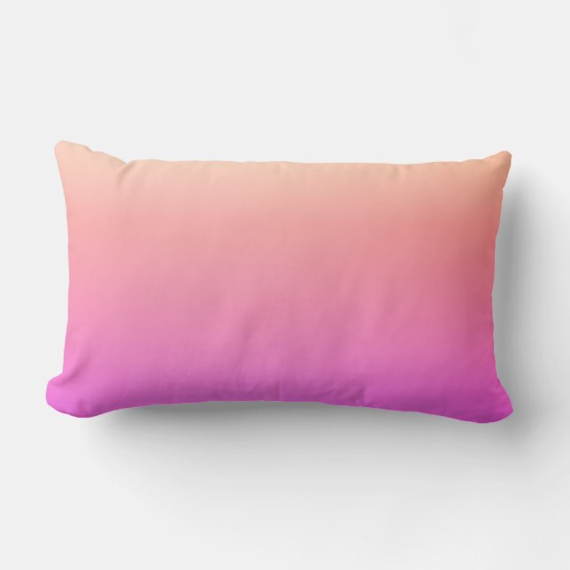 Faltenpfirsichpink und Lila farbige Ombre Lendenkissen (Vorderseite)