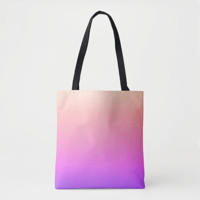 Faltenpfirsichpink und Lila farbige Ombre Tasche (Vorderseite)