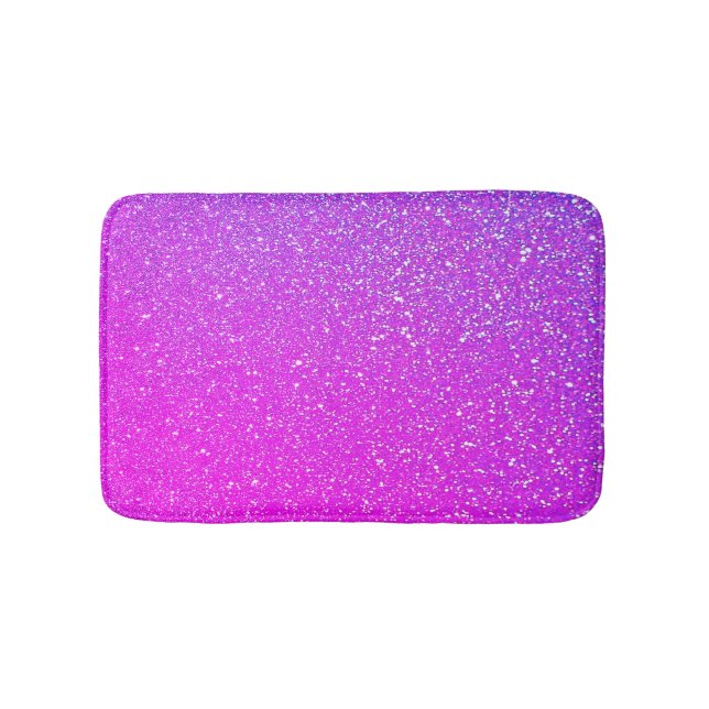 Faltenrosa Lila Glitzer Ombre Farblich Niedlich Badematte (Vorderseite)