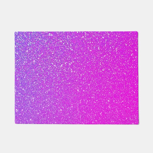 Faltenrosa Lila Glitzer Ombre Farblich Niedlich Fußmatte (Vorderseite)