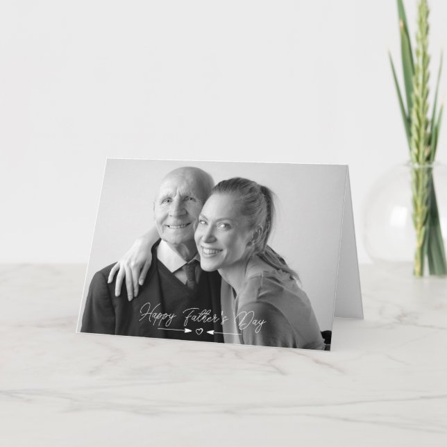 Faltes Foto des Vaters Dankeskarte (Vorderseite)