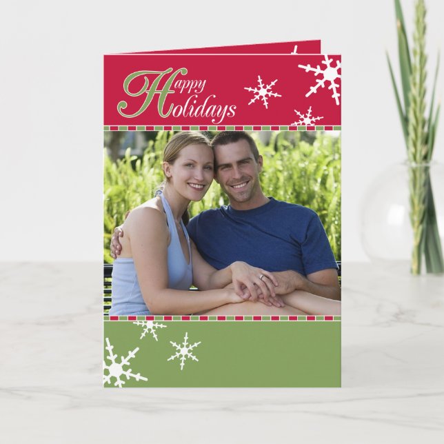 Faltes Foto für Happy Holidays Feiertagskarte (Vorderseite)