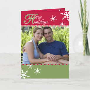 Faltes Foto für Happy Holidays Feiertagskarte