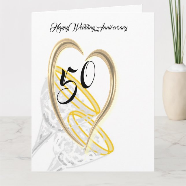 Faltes Grußkarte 50. WEDDING JAHRESTAG Karte (Vorderseite)