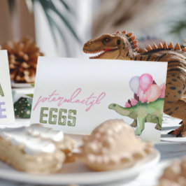 Faltes Mädchen Dinosaurier Food Zelt Cards